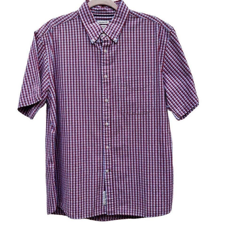Jos. A. Bank 1905 Buttons Down Shirt Men's Multi Red Large Plaid Checkered NWOT